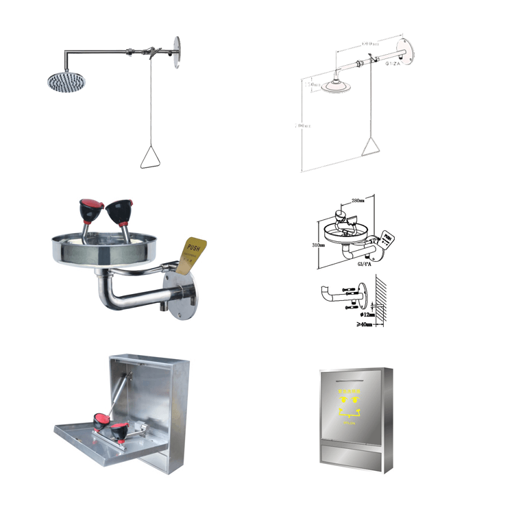 Safety Emergency Shower And Eye Wash  Portable Emergency Shower Station