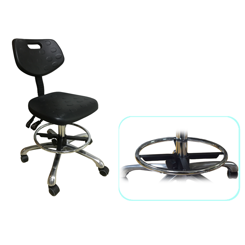 Height adjustable lab chairs with set castors