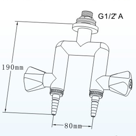 Lab Fitting Double Way Ceiling Faucet