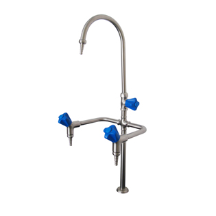 Three Way Bench-top Stainless Steel Gooseneck Faucet