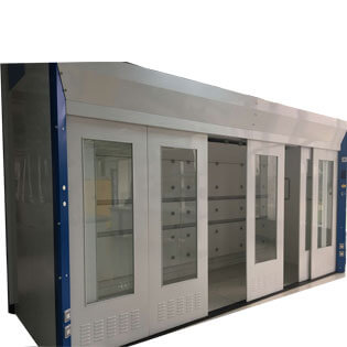 All steel walk in fume hood with gas