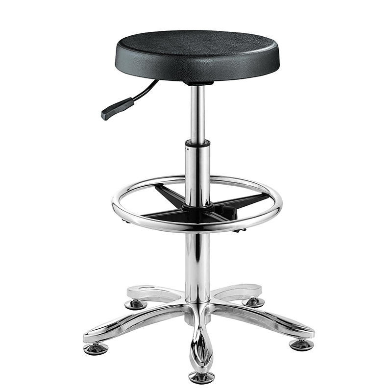 Gas bar lab stool with footring chrome base