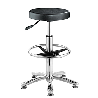 Gas bar lab stool with footring chrome base