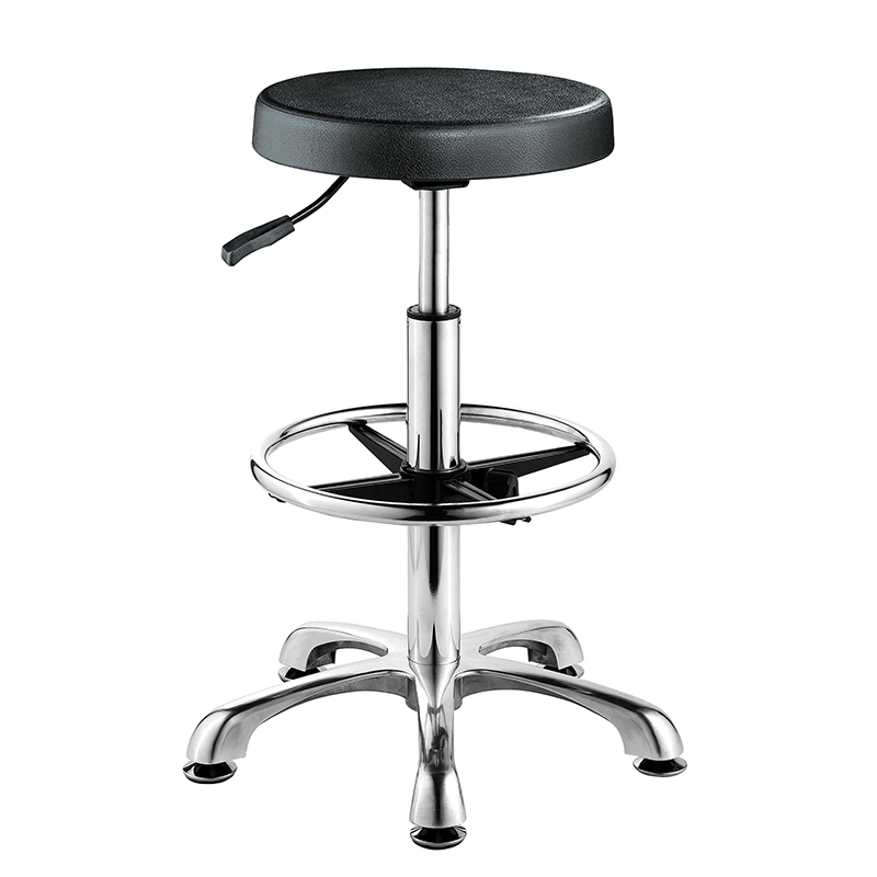 Gas bar lab stool with footring chrome base