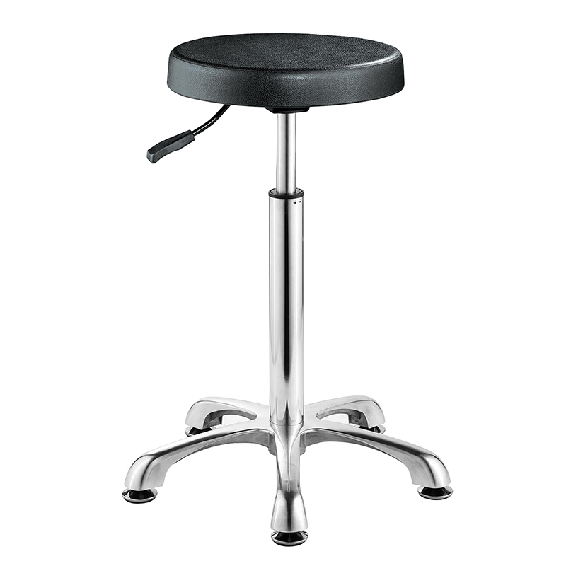 Gas bar lab stool with footring chrome base